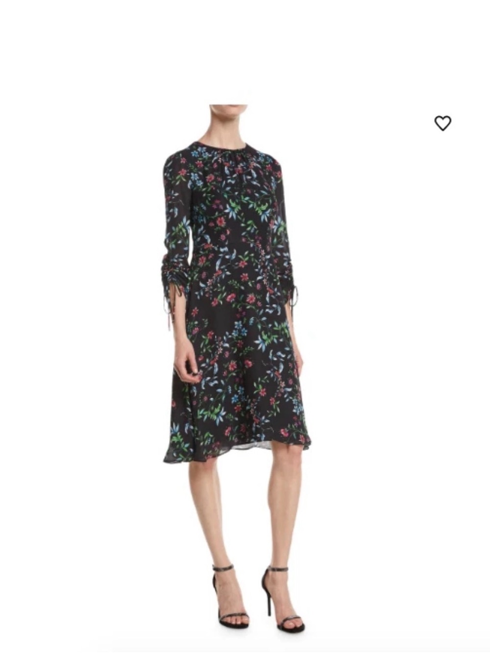 Milly Diana Silk Floral Midi Dress